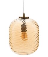 Lámpara techo champán cristal/metal 24,50 x 24,50 x 33,10 cm