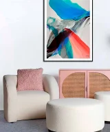 Reposapiés bats Algodón bouclé Nórdico 80x80x40
