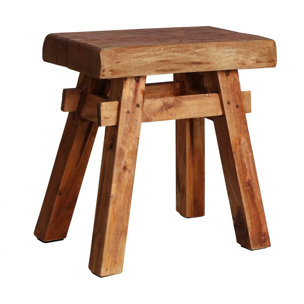 Reposapiés sauris Madera de mahogany Étnico 41x29x43