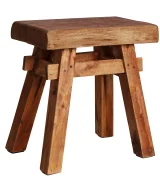 Reposapiés sauris Madera de mahogany Étnico 41x29x43