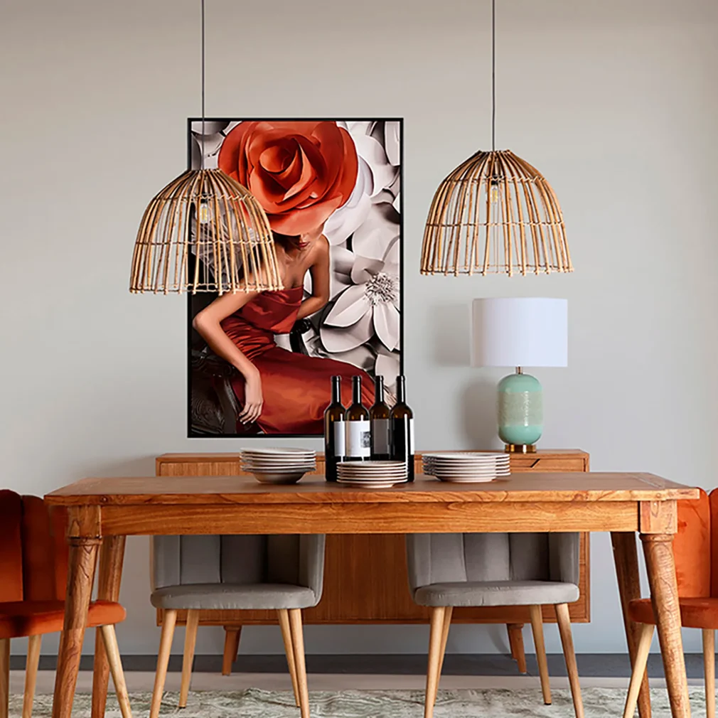 Lámpara de techo Ratán Contemporáneo 39x39x31
