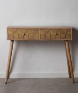 Escritorio natural-oro madera paulonia 89 x 30 x 78,50 cm