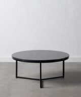 Mesa centro negro metal-mármol 70 x 70 x 32 cm