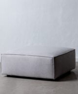 Puf modular gris claro tejido-madera 94 x 94 x 44 cm
