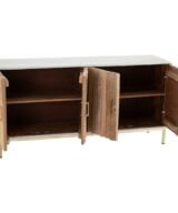 Aparador natural-crema madera / metal 152 x 40,50 x 77 cm