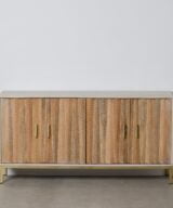 Aparador natural-crema madera / metal 152 x 40,50 x 77 cm