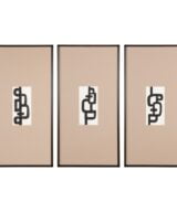 Pack de 3 Cuadro pintura 3/m negro-crema 63 x 4 x 122 cm