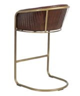 Taburete marrón metal / piel salón 56 x 54 x 98 cm
