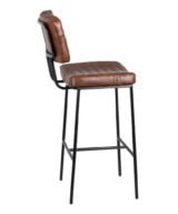 Taburete marrón metal / piel salón 43 x 38 x 109 cm