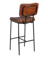 Taburete marrón metal / piel salón 43 x 38 x 109 cm