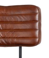Taburete marrón metal / piel salón 43 x 38 x 109 cm