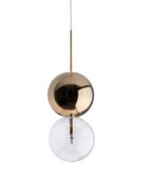 Lámpara techo oro hierro / cristal 15 x 15 x 120 cm