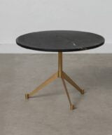 Mesa centro negro-oro hierro / mármol 55 x 55 x 38 cm