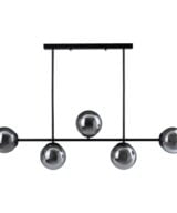 Lámpara techo negro metal-cristal 110 x 15 x 70 cm