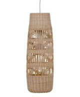 Lámpara techo crema ratán/metal 20 x 20 x 56,50 cm