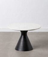 Mesa centro blanco-negro metal-mármol 60 x 60 x 43 cm