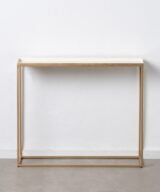 Consola crema-oro hierro salón 100 x 30,50 x 83,50 cm
