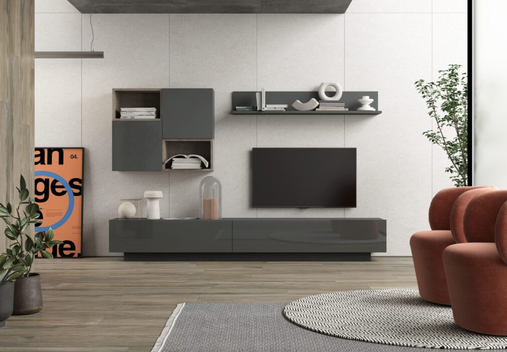 Composición modular tv BLOCK color GRAFITO-ORGANIC