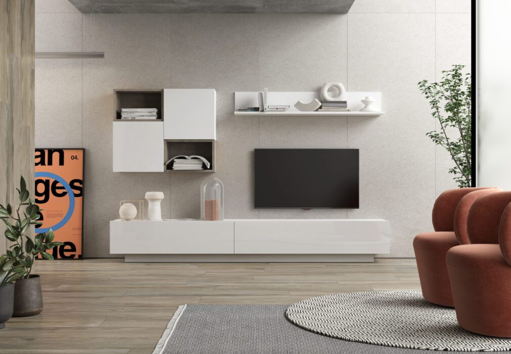 Composición modular tv BLOCK color BLANCO-ORGANIC