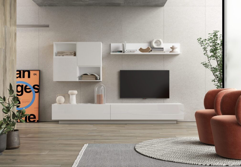 Composición modular tv BLOCK color BLANCO