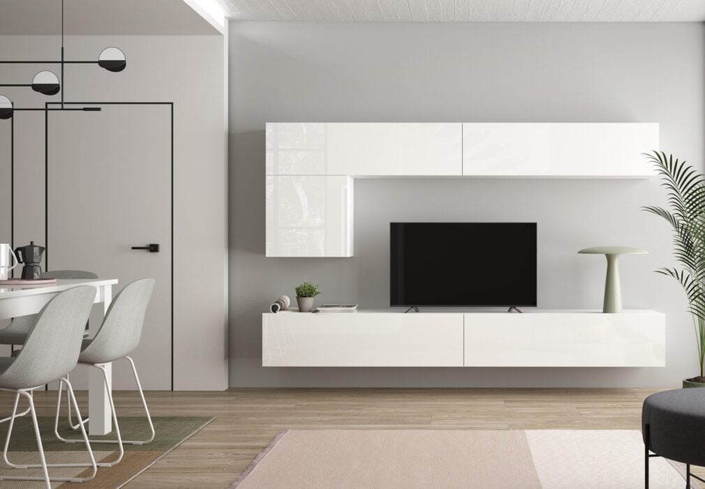 Composición modular tv BLOCK color BLANCO