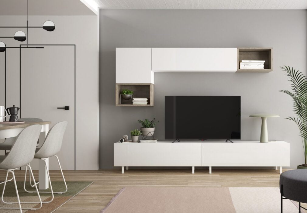 Composición modular tv BLOCK color BLANCO-ORGANIC