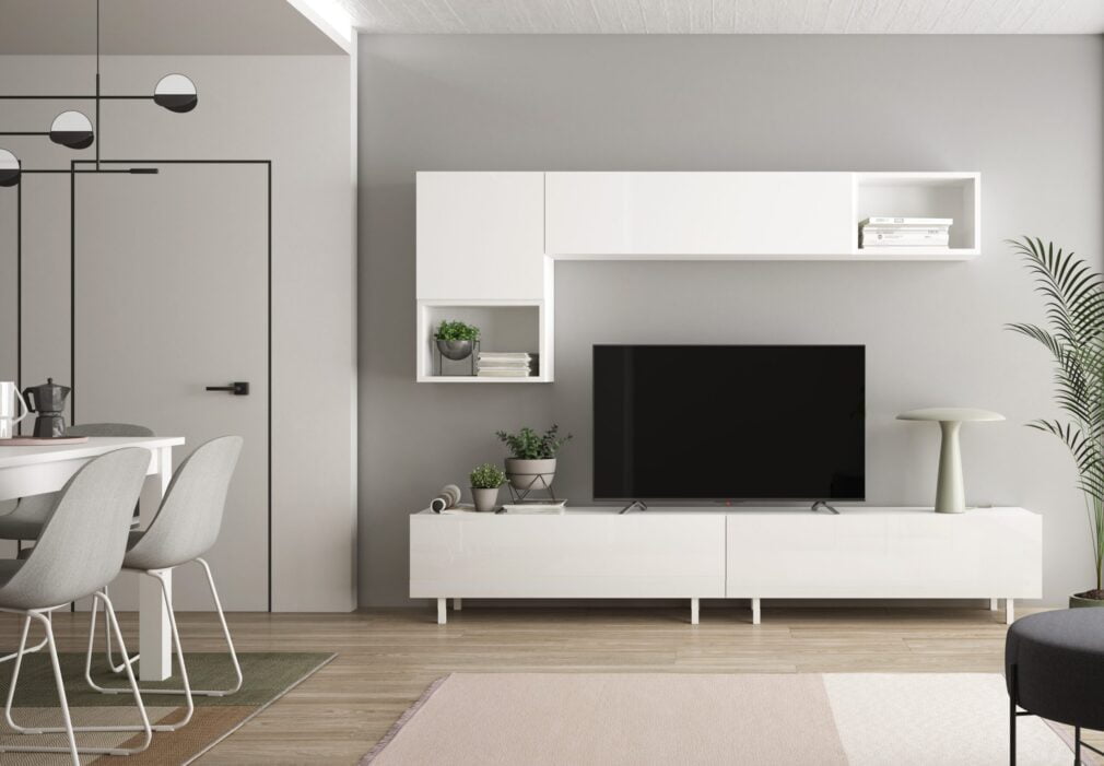 Composición modular tv BLOCK color BLANCO
