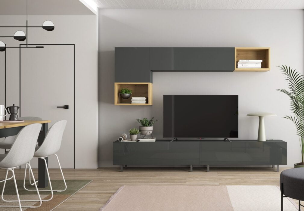 Composición modular tv BLOCK color GRAFITO-ARTISAN