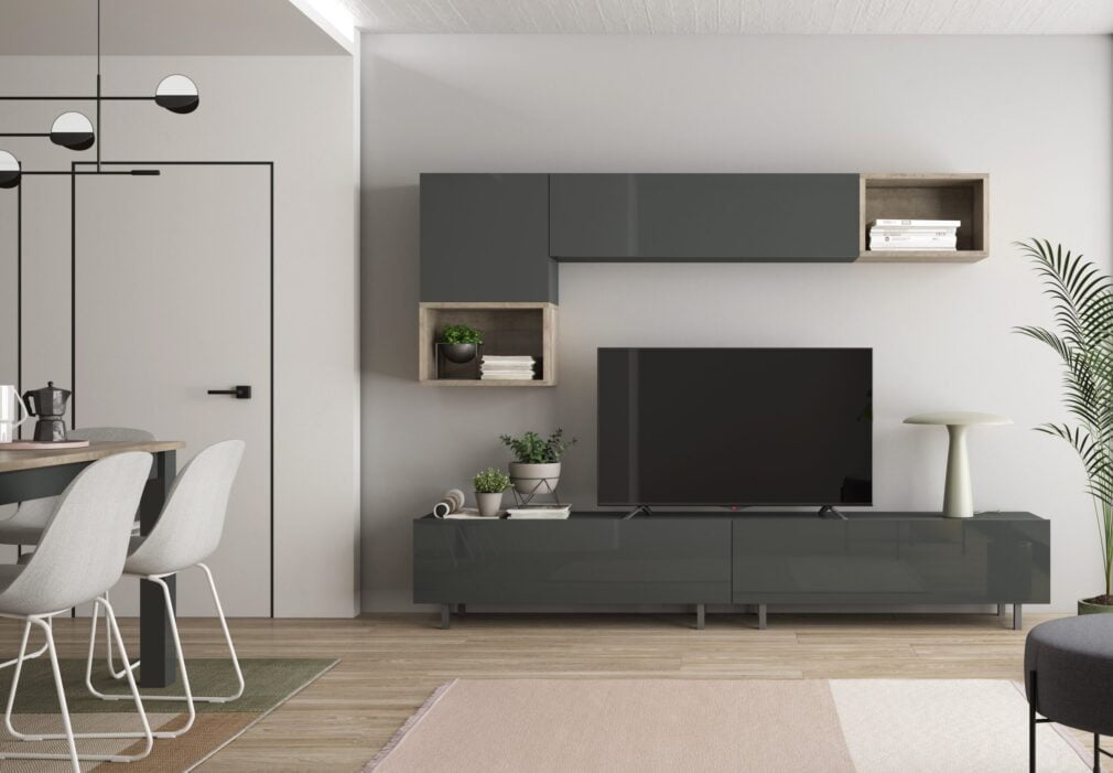 Composición modular tv BLOCK color GRAFITO-ORGANIC
