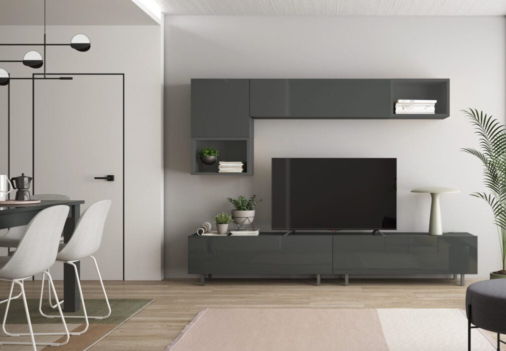 Composición modular tv BLOCK color GRAFITO