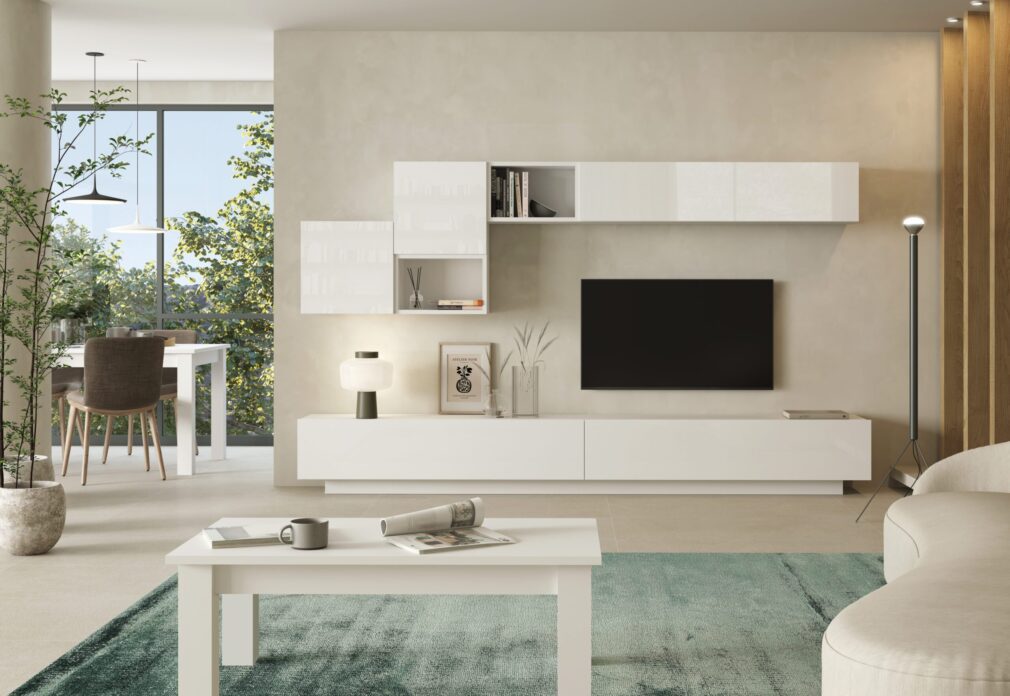 Composición modular tv BLOCK color BLANCO