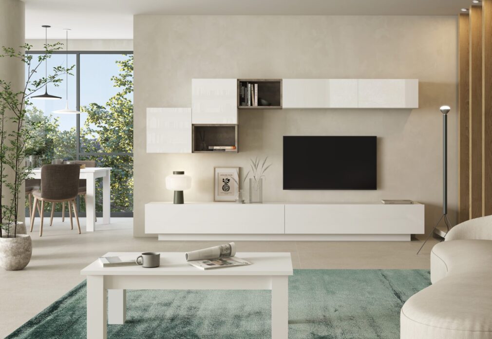 Composición modular tv BLOCK color BLANCO-ORGANIC