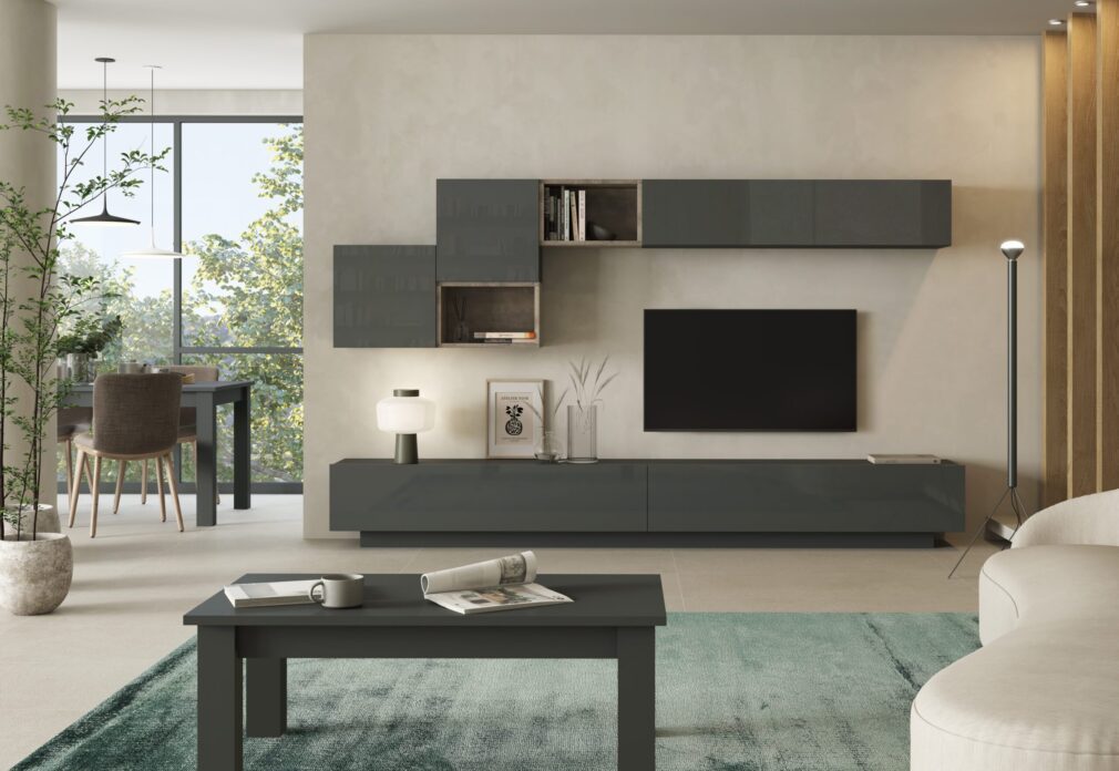 Composición modular tv BLOCK color GRAFITO-ORGANIC