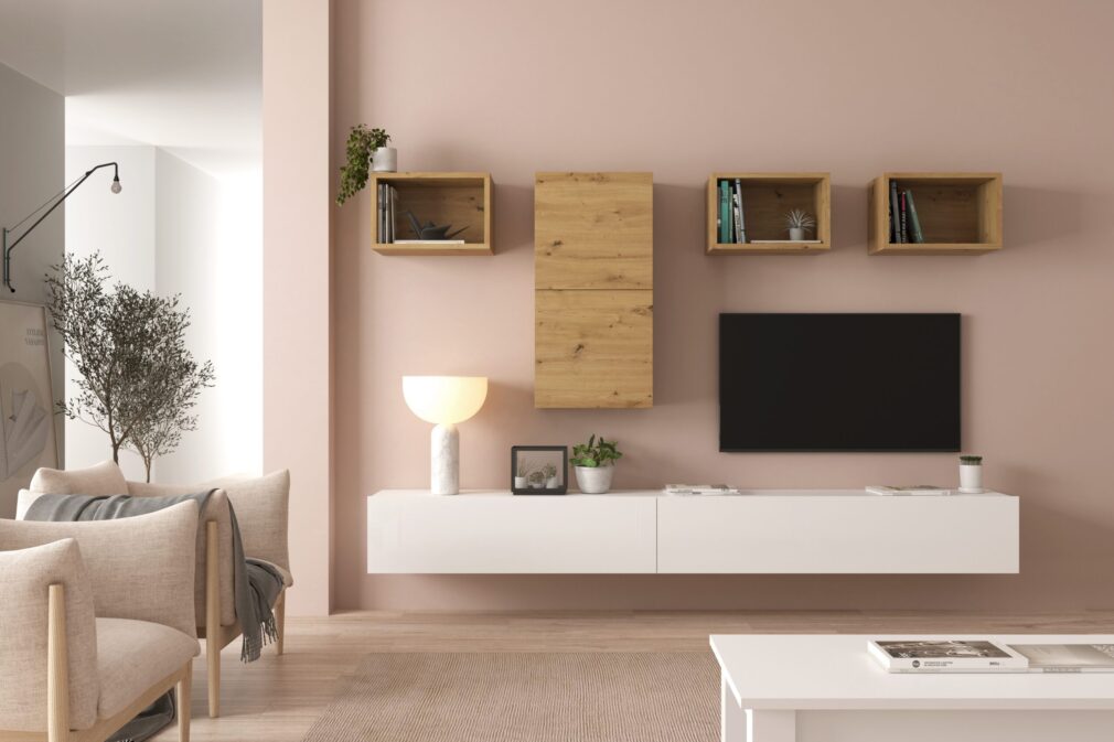 Composición modular tv BLOCK color BLANCO-ARTISAN