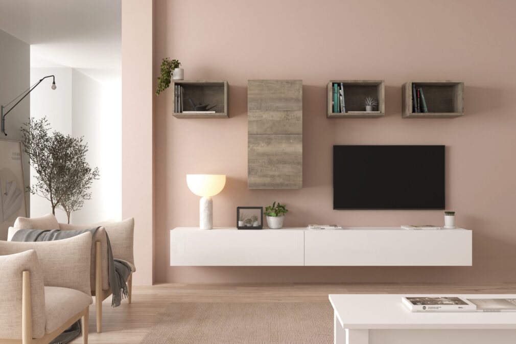 Composición modular tv BLOCK color BLANCO-ORGANIC