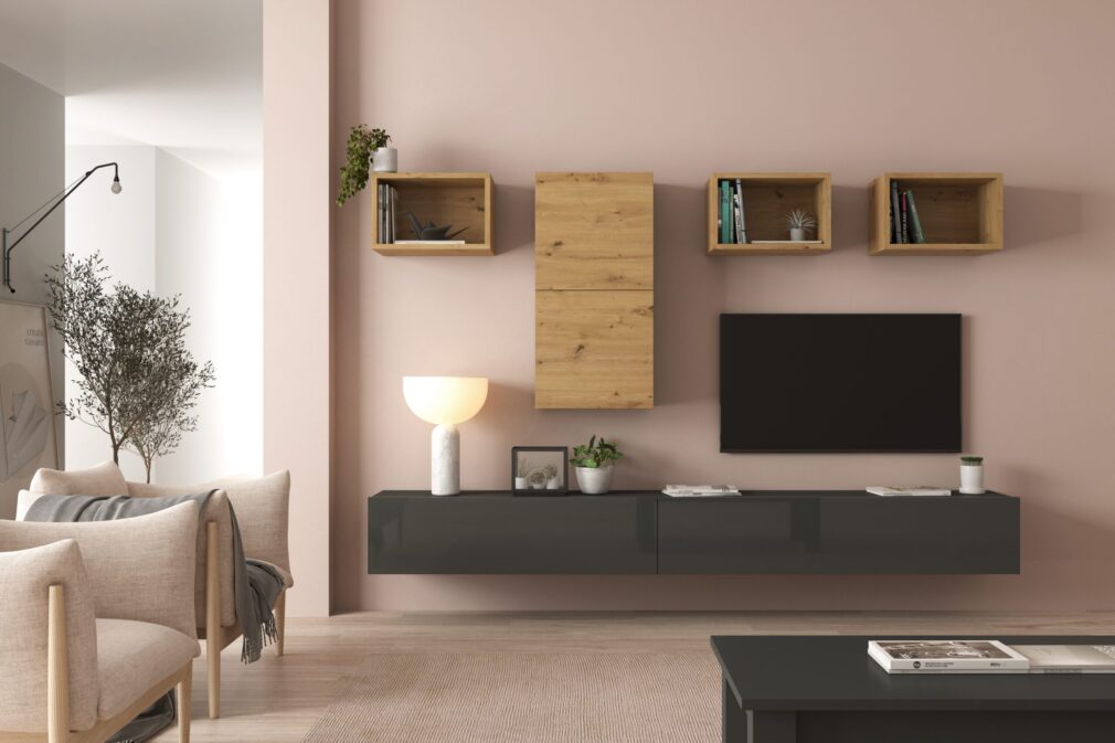 Composición modular tv BLOCK color GRAFITO-ARTISAN