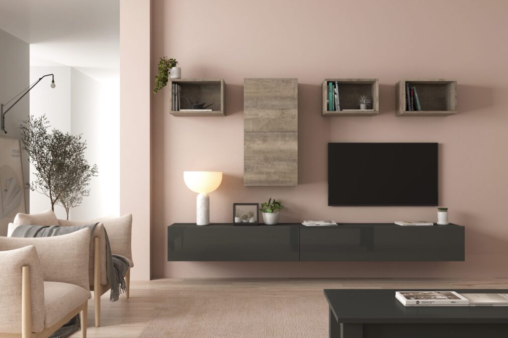 Composición modular tv BLOCK color GRAFITO-ORGANIC