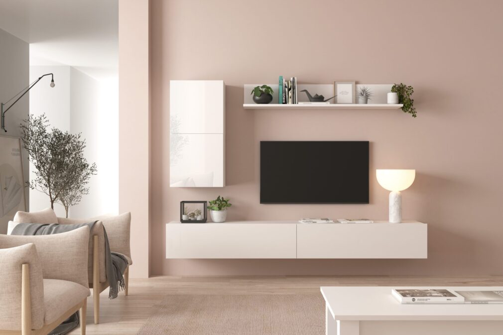 Composición modular tv BLOCK color BLANCO