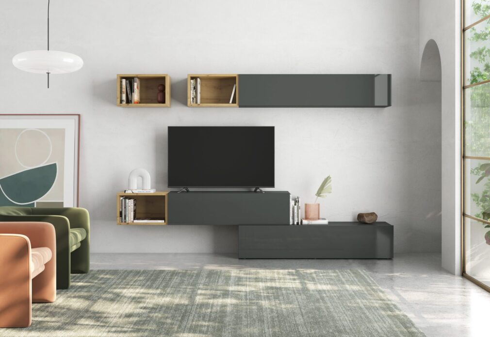 Composición modular tv BLOCK color GRAFITO-ARTISAN