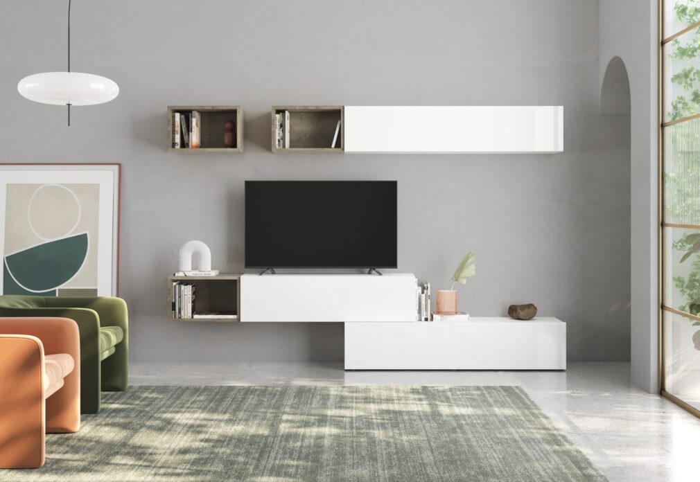 Composición modular tv BLOCK color BLANCO-ORGANIC