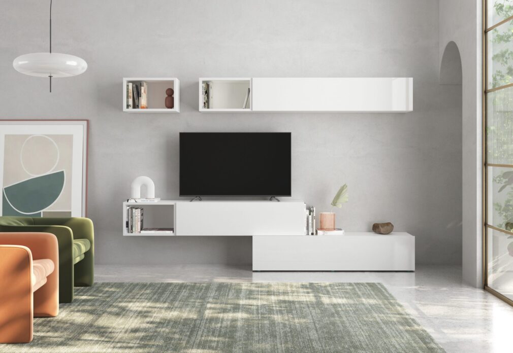 Composición modular tv BLOCK color BLANCO