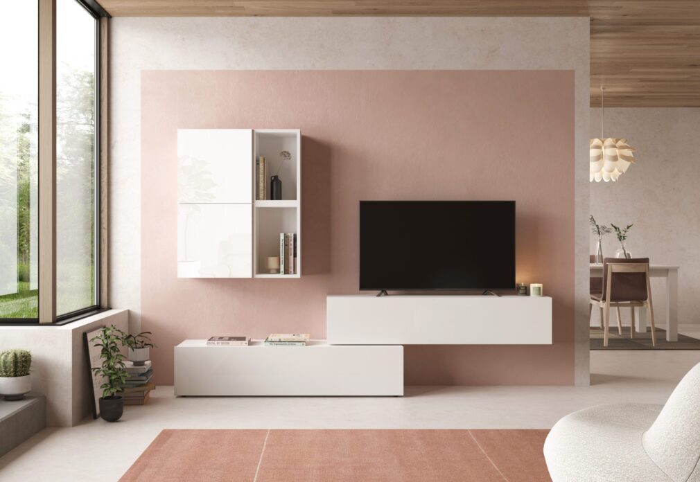 Composición modular tv BLOCK color BLANCO