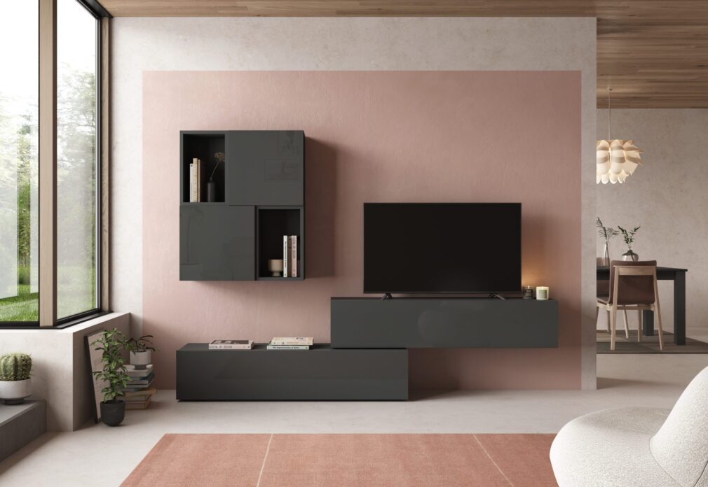 Composición modular tv BLOCK color GRAFITO
