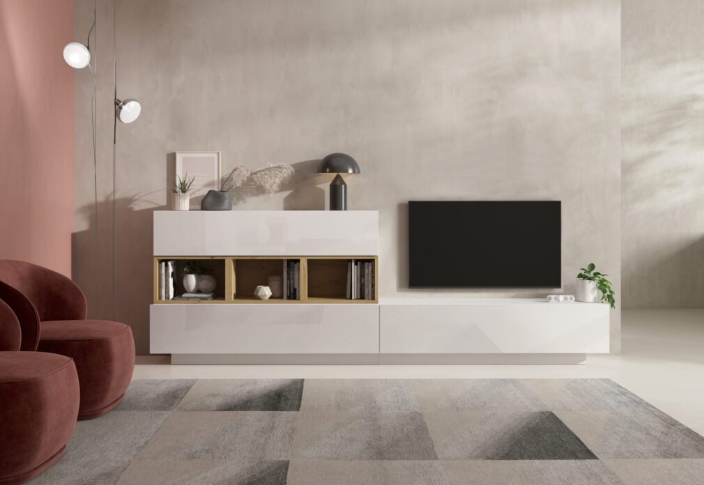 Composición modular tv BLOCK color BLANCO-ARTISAN