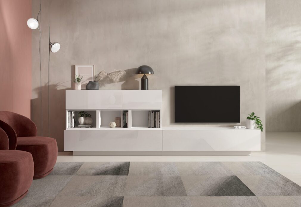 Composición modular tv BLOCK color BLANCO