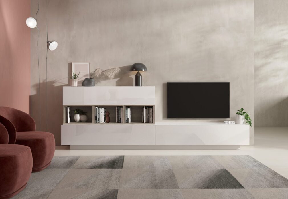 Composición modular tv BLOCK color BLANCO-ORGANIC