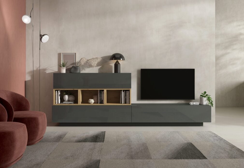 Composición modular tv BLOCK color GRAFITO-ARTISAN