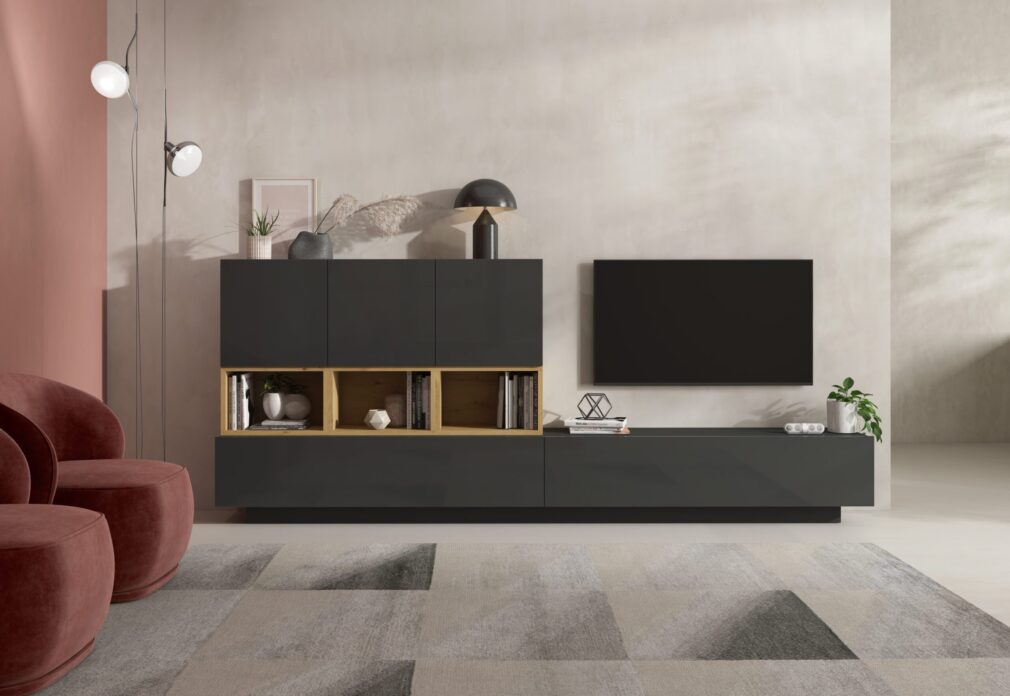 Composición modular tv BLOCK color GRAFITO-ARTISAN