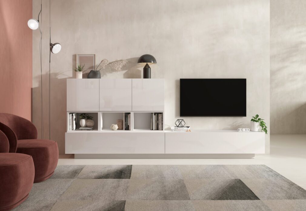 Composición modular tv BLOCK color BLANCO