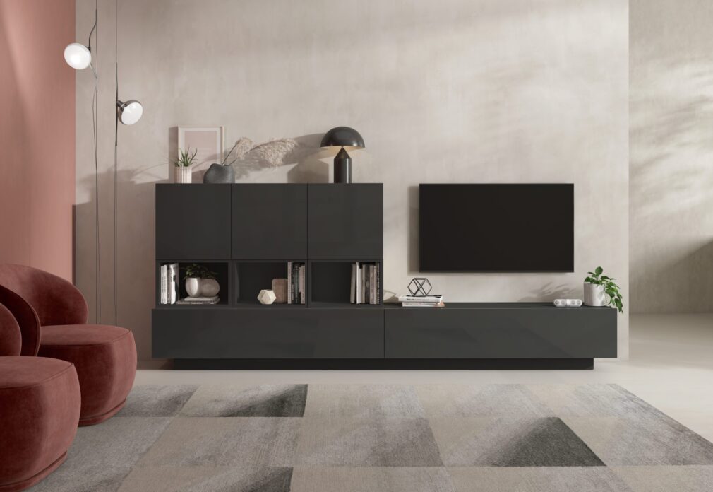 Composición modular tv BLOCK color GRAFITO